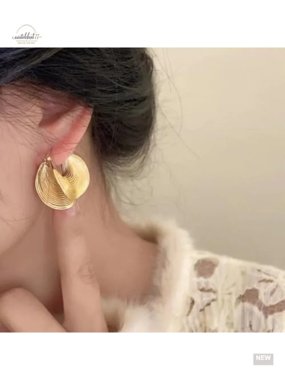 Chunky Geometric Textured Statement Drop Dangle Earrings